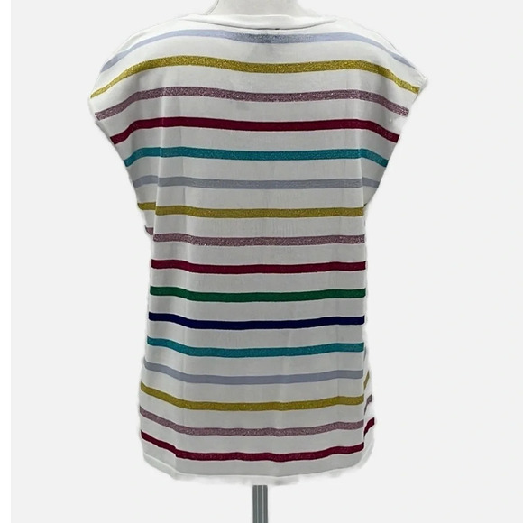 Talbots Metallic Stripe Knit Top - NEW - Size Large - Picture 4 of 7